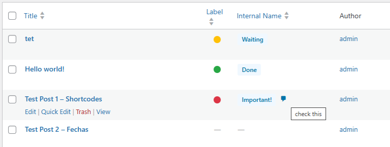 Internal Labels Pro - Dashboard